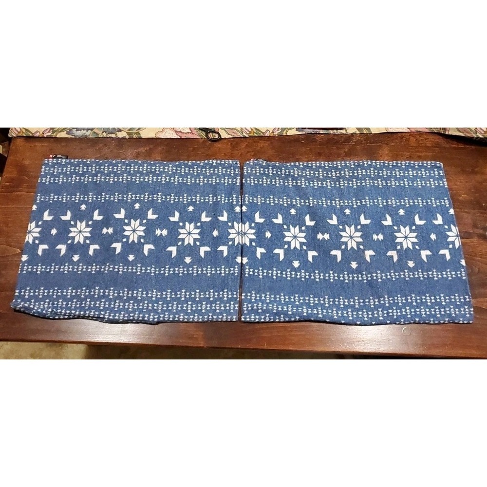 David Fussenegger Throw‎ Pillow Shams Woven Set Of 2 Made In Austria Blue White